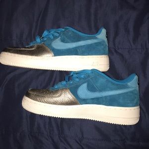 Teal Nike Air Force ones